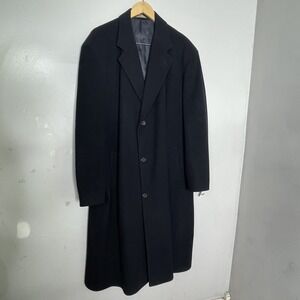 Cardinal Of Canada Wool Car Coat Men 46L ‎ Black Luxury Overcoat $645